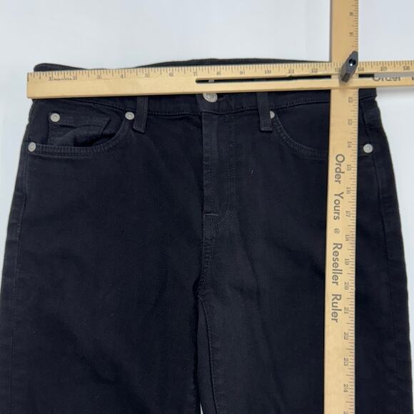 7 For‎ All Mankind Jeans Womens 27 Black Mid Rise The Skinny Denim Cotton Blend - Picture 7 of 9